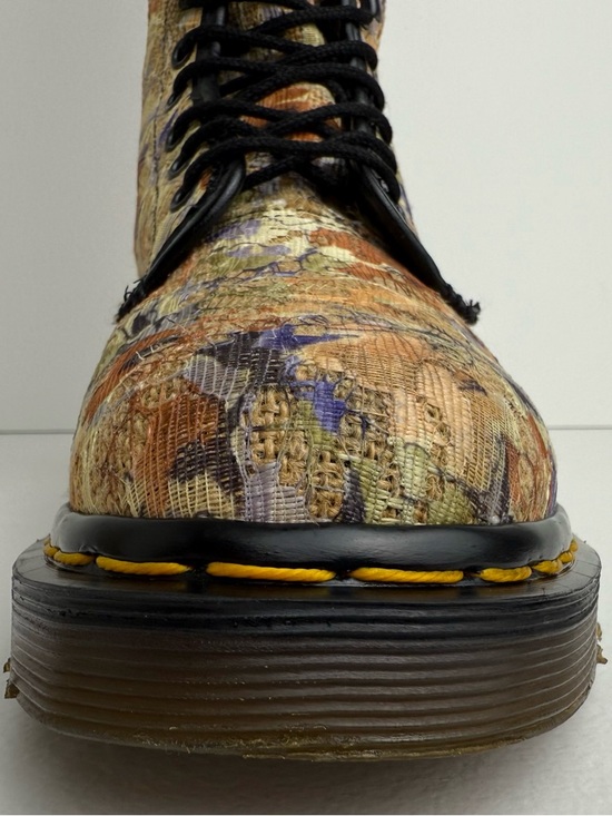 Vintage Dr. Martens England Burlap Floral Lace Fabric Tall Boho MIE Boots UK 5 - Picture 10 of 16